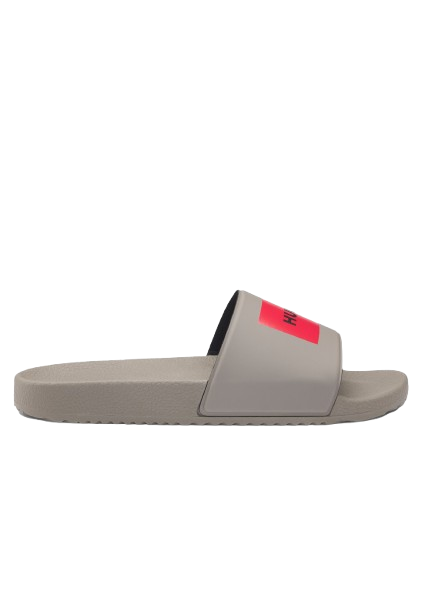 Chinelo Hugo Slides With Logo - Marrom Claro